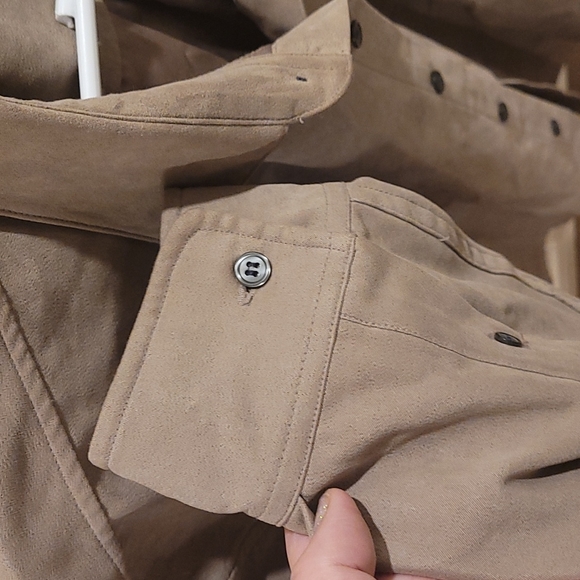 Faux Suede Button Down Shirt - Picture 3 of 4